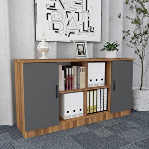 Oliver 5'li Ofis Takımı Model 4 Ceviz Füme Montaj Dahil