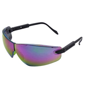 İş Güvenlik Gözlüğü Koruyucu Silikon Çapak Gözlük S300 Gökkuşağı