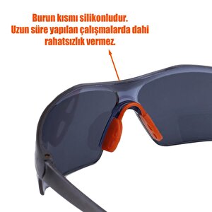 İş Güvenlik Gözlüğü  Koruyucu Silikonlu Kaynak Gözlük S1100 Siyah