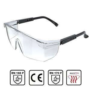 İş Güvenlik Gözlüğü Antifog Buğulanmaz Ayarlı Çapak Koruyucu Gözlük S400 Şeffaf