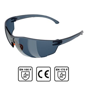 İş Güvenlik Gözlüğü Uv Koruyucu Silikonlu Çapak Gözlük S1100 Füme