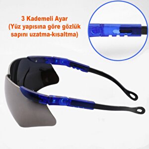 İş Güvenlik Gözlüğü Antifog Buğulanmaz 4 Hareketli Koruyucu Gözlük Gümüş