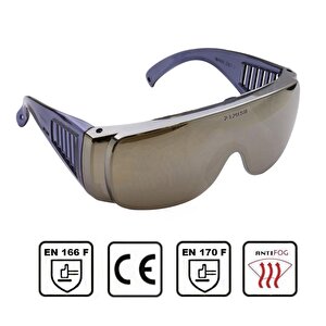 İş Güvenlik Gözlüğü Çapak Koruyucu Gözlük Aynalı Gümüş Antifog