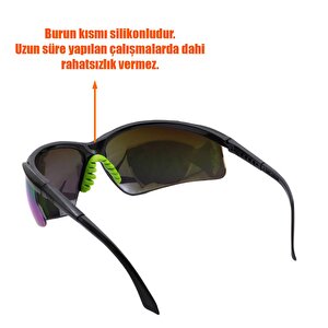 İş Güvenlik Gözlüğü Koruyucu Silikonlu Çapak Gözlük Gökkuşağı