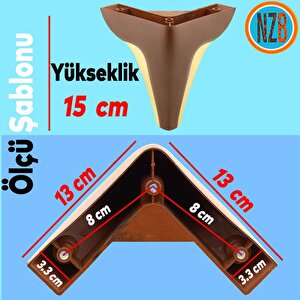 Mobilya Kanepe Yatak Sehpa Tv Ünitesi Baza Koltuk Ayağı Kahverengi Renk 15 Cm Ayak