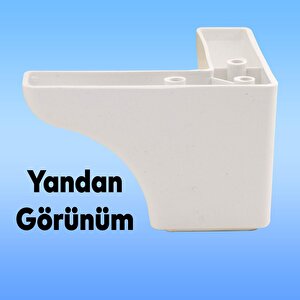 Lüks Mobilya Kanepe Sehpa Tv Ünitesi Koltuk Ayağı 7.5 Cm Beyaz Baza Ayak