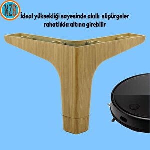 Mobilya Kanepe Sehpa Tv Ünitesi Baza Koltuk Ayağı Açık Ceviz Renk 12 Cm Ayak