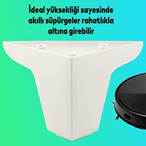 Lüks Mobilya Kanepe Sehpa Puf Koltuk Ayağı 10 Cm Beyaz Yatak Baza Ayak
