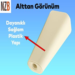 Lüks Mobilya Kanepe Sehpa Tv Ünitesi Koltuk Ayağı 12 Cm Krem Oval Baza Ayak