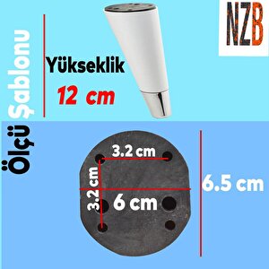 Lüks Mobilya Kanepe Sehpa Tv Ünitesi Koltuk Ayağı 12 Cm Beyaz Krom Ayak