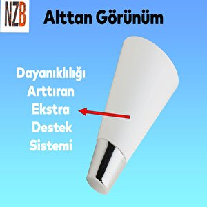 Lüks Mobilya Kanepe Sehpa Tv Ünitesi Koltuk Ayağı 12 Cm Beyaz Krom Ayak