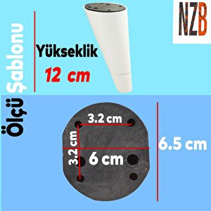 Lüks Mobilya Kanepe Sehpa Tv Ünitesi Koltuk Ayağı 12 Cm Beyaz Ayak