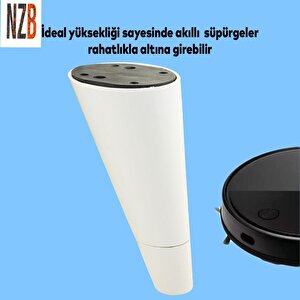 Lüks Mobilya Kanepe Sehpa Tv Ünitesi Koltuk Ayağı 12 Cm Beyaz Ayak