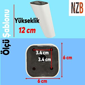 Lüks Mobilya Kanepe Sehpa Tv Ünitesi Koltuk Ayağı 12 Cm Beyaz Oval Baza Ayak