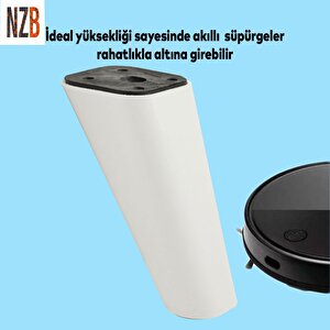 Lüks Mobilya Kanepe Sehpa Tv Ünitesi Koltuk Ayağı 12 Cm Beyaz Oval Baza Ayak