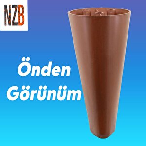 Lüks Mobilya Kanepe Sehpa Tv Ünitesi Koltuk Ayağı 14 Cm Kahverengi Ahşap Desenli Baza Ayak
