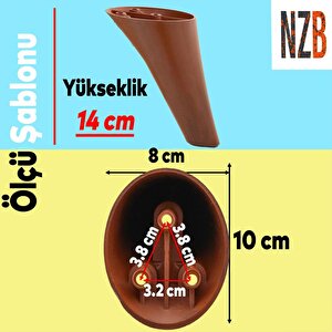Lüks Mobilya Kanepe Sehpa Tv Ünitesi Koltuk Ayağı 14 Cm Kahverengi Ahşap Desenli Baza Ayak