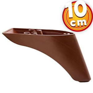 Lüks Mobilya Kanepe Sehpa Tv Ünitesi Koltuk Ayağı 10 Cm Kahverengi Ahşap Desenli Baza Ayak