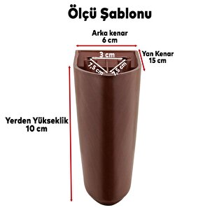 Lüks Mobilya Kanepe Sehpa Tv Ünitesi Koltuk Ayağı 10 Cm Kahverengi Ahşap Desenli Baza Ayak