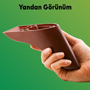 Lüks Mobilya Kanepe Sehpa Tv Ünitesi Koltuk Ayağı 10 Cm Kahverengi Ahşap Desenli Baza Ayak
