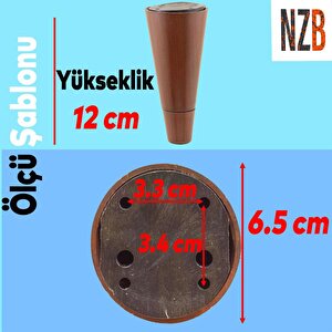 Lüks Mobilya Kanepe Sehpa Tv Ünitesi Koltuk Ayağı 12 Cm Kahverengi Oval Baza Ayak