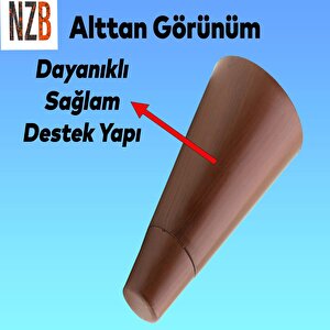 Lüks Mobilya Kanepe Sehpa Tv Ünitesi Koltuk Ayağı 12 Cm Kahverengi Oval Baza Ayak