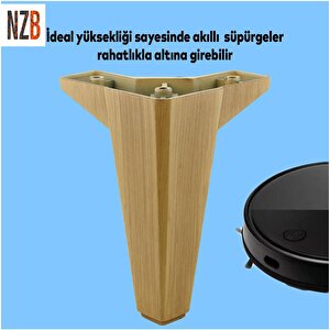 Lüks Mobilya Kanepe Sehpa Tv Ünitesi Koltuk Ayağı 15 Cm Ahşap Desenli Kahverengi Baza Ayak