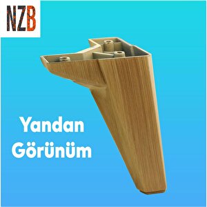 Lüks Mobilya Kanepe Sehpa Tv Ünitesi Koltuk Ayağı 15 Cm Ahşap Desenli Kahverengi Baza Ayak