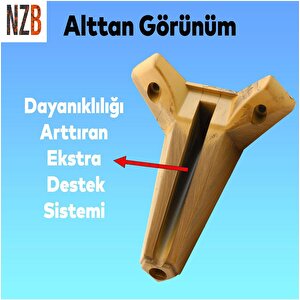 Lüks Mobilya Kanepe Sehpa Tv Ünitesi Koltuk Ayağı 15 Cm Ahşap Desenli Kahverengi Baza Ayak