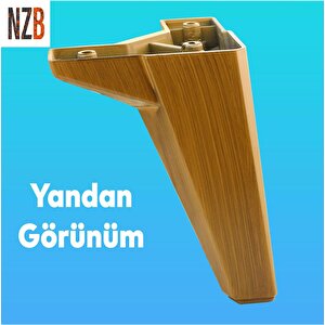 Lüks Mobilya Kanepe Sehpa Tv Ünitesi Koltuk Ayağı 15 Cm Ahşap Desenli Kahverengi Baza Ayak