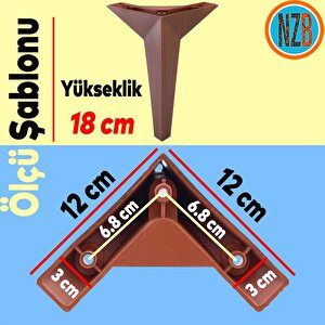 Mobilya Kanepe Sehpa Tv Ünitesi Koltuk Ayağı 18 Cm Kahverengi Ahşap Desenli Baza Ayak