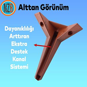 Mobilya Kanepe Sehpa Tv Ünitesi Koltuk Ayağı 18 Cm Kahverengi Ahşap Desenli Baza Ayak