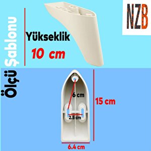 Lüks Mobilya Kanepe Sehpa Tv Ünitesi Koltuk Ayağı 10 Cm Krem Baza Ayak