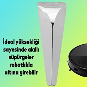 Mobilya Kanepe Sehpa Tv Ünitesi Koltuk Ayağı 15 Cm Krom Baza Ayak