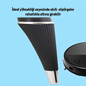 Lüks Mobilya Kanepe Sehpa Tv Ünitesi Koltuk Ayağı 15 Cm Siyah Krom Baza Ayak