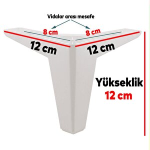 Lüks Mobilya Kanepe Sehpa Tv Ünitesi Koltuk Ayağı 12 Cm Beyaz Baza Ayak