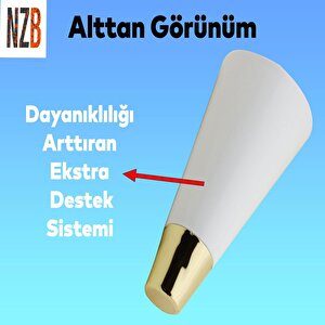 Lüks Mobilya Kanepe Sehpa Tv Ünitesi Koltuk Ayağı 12 Cm Beyaz Altın Ayak