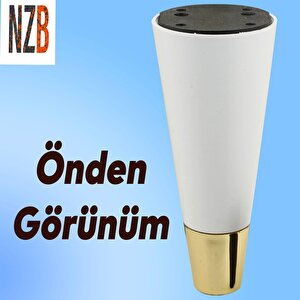 Lüks Mobilya Kanepe Sehpa Tv Ünitesi Koltuk Ayağı 12 Cm Beyaz Altın Ayak