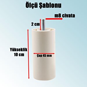 Gizli Mobilya Kanepe Sehpa Tv Ünitesi Koltuk Orta Destek Ayağı 10 Cm Beyaz Baza Ayak