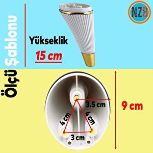 Mobilya Kanepe Sehpa Tv Ünitesi Koltuk Ayağı 15 Cm Krem Gold Baza Ayak