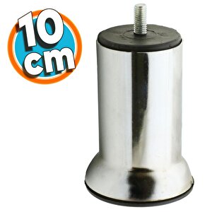 Mobilya Metal Kanepe Puf Baza Koltuk Orta Destek Ayağı M8 Civata Krom Metal Ayak 10 Cm