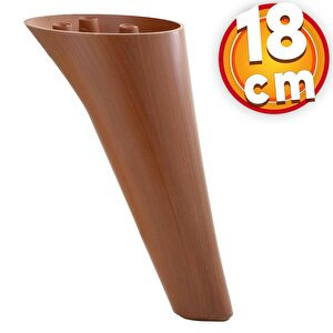 Lüks Mobilya Kanepe Sehpa Tv Ünitesi Koltuk Ayağı 18 Cm Kahverengi Ahşap Desenli Baza Ayak
