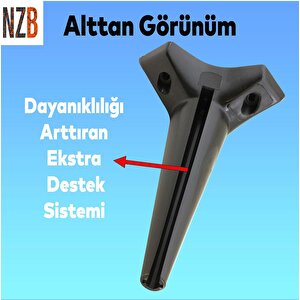 Lüks Mobilya Kanepe Sehpa Tv Ünitesi Koltuk Ayağı 24 Cm Siyah Baza Ayak
