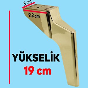 Lüks Mobilya Kanepe Sehpa Tv Ünitesi Koltuk Ayağı 19 Cm Gold Altın Baza Ayak