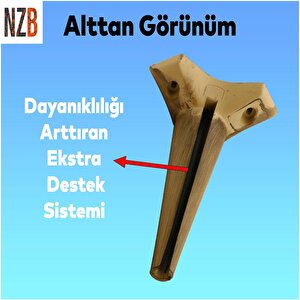 Lüks Mobilya Kanepe Sehpa Tv Ünitesi Koltuk Ayağı 24 Cm Açık Kahverengi Desenli Baza Ayak