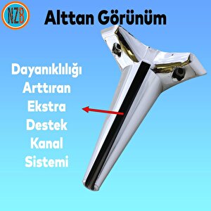 Mobilya Kanepe Çekyat Sehpa Tv Ünitesi Baza Koltuk Ayağı Krom Renk 18 Cm Ayak