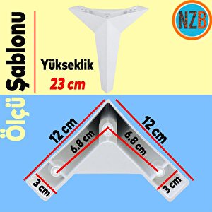 Mobilya Kanepe Sehpa Tv Ünitesi Koltuk Ayağı 23 Cm Beyaz Baza Ayak