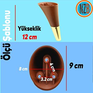 Mobilya Kanepe Sehpa Tv Ünitesi Baza Koltuk Ayağı Kahverengi Gold Renk 12 Cm Ayak