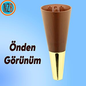 Mobilya Kanepe Sehpa Tv Ünitesi Baza Koltuk Ayağı Kahverengi Gold Renk 12 Cm Ayak