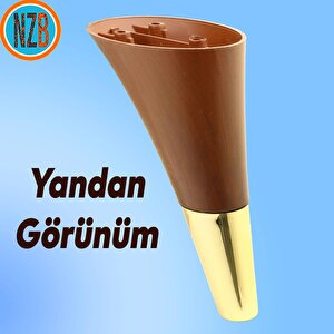 Mobilya Kanepe Sehpa Tv Ünitesi Baza Koltuk Ayağı Kahverengi Gold Renk 12 Cm Ayak